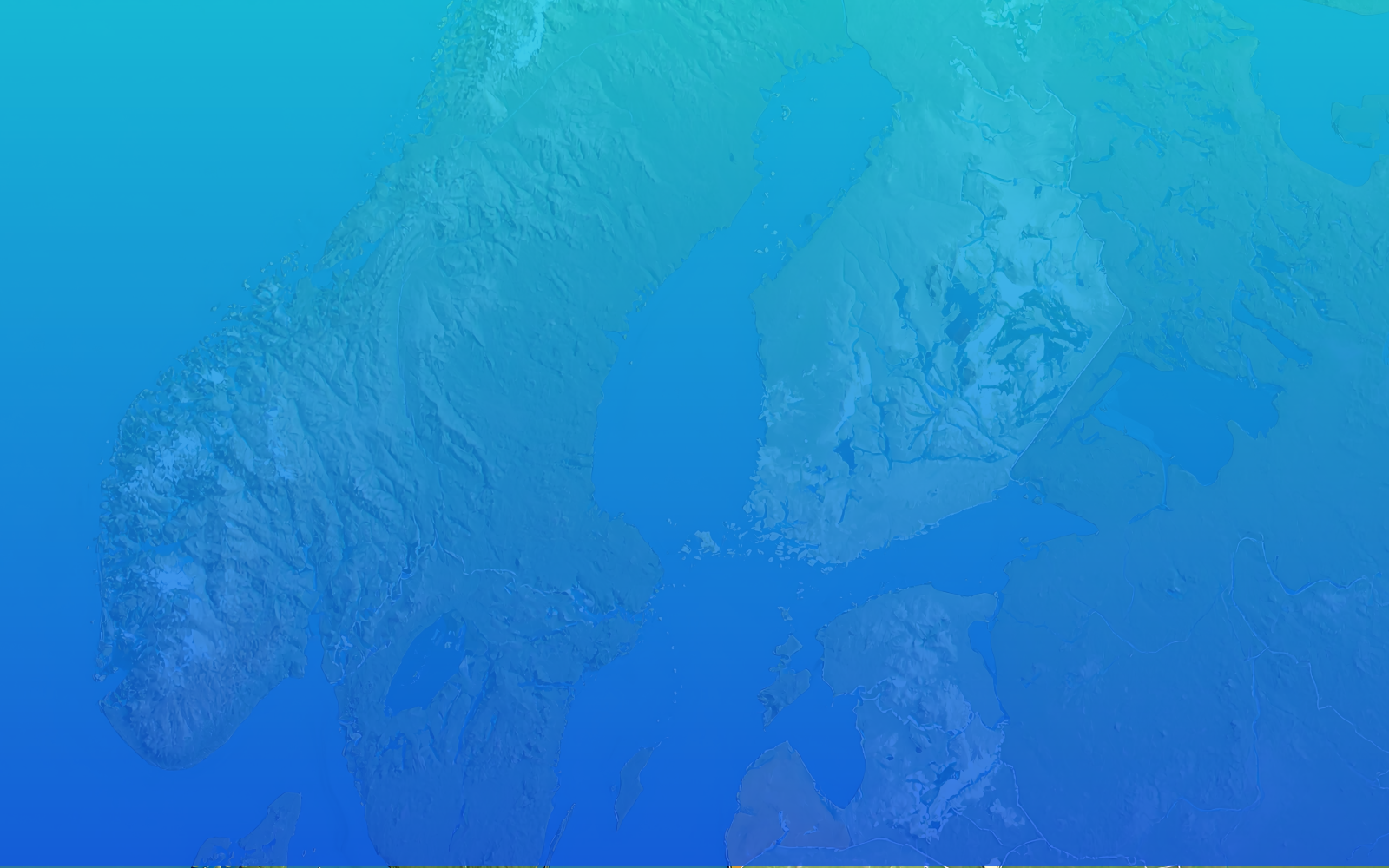 Blue gradient over a map of Baltic countries: Sweden, Finland, Estonia and Latvia.